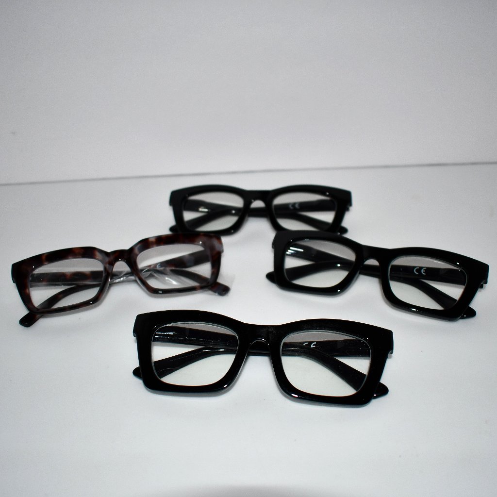 Reavee Set Of 4 Oprah Style Reading Glasses Blue Light Blocking 0.00 In Black Mu